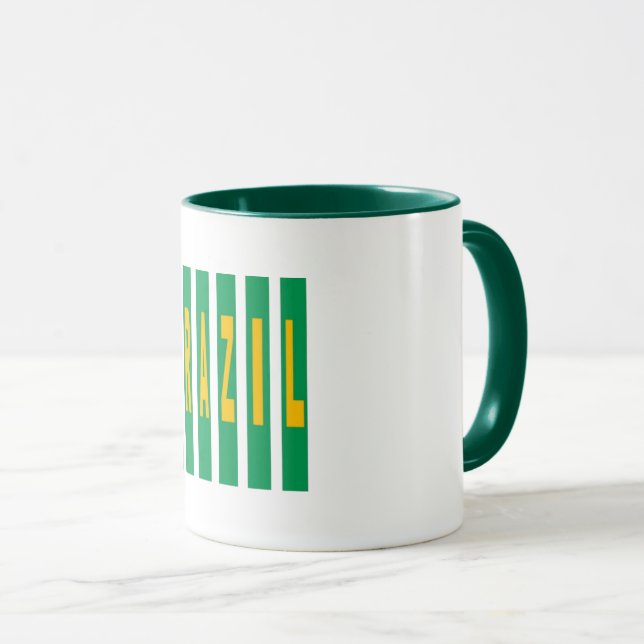 Caneca Combo mug blanc vert DESIGN  BRAZIL (Frente Esquerda)