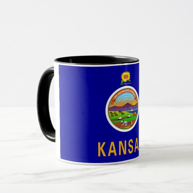 Caneca Combo Mug com bandeira de Kansas, EUA (Frente Esquerda)