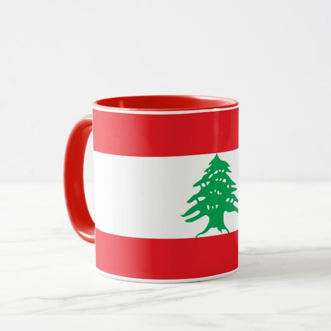 Caneca Combo Mug com bandeira do Líbano (Frente Esquerda)