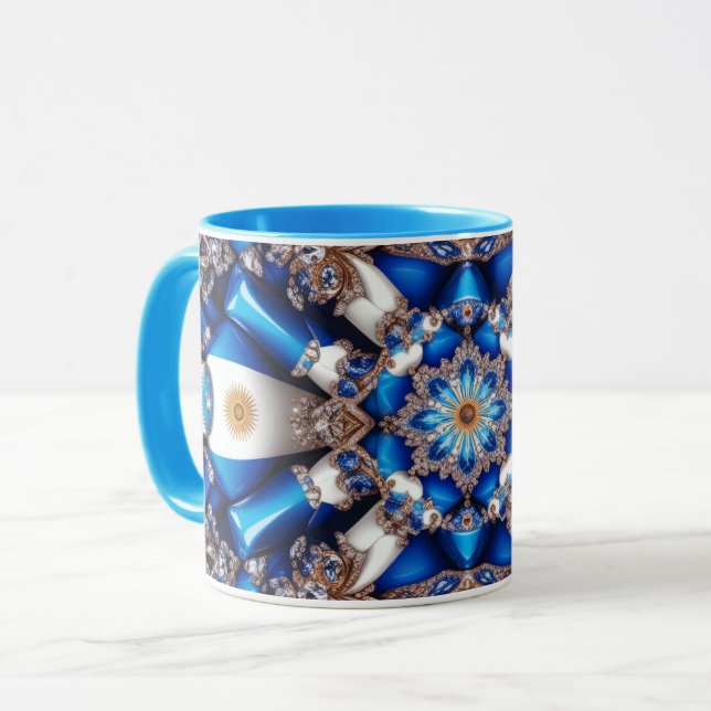 Caneca Combo Mug com cores argentinas (Frente Esquerda)
