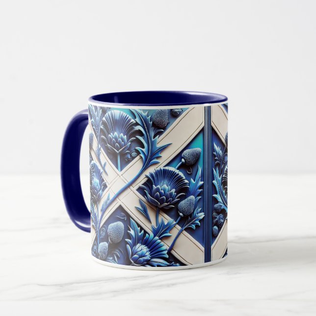 Caneca Combo Mug com Design de Thistles Escocês (Frente Esquerda)