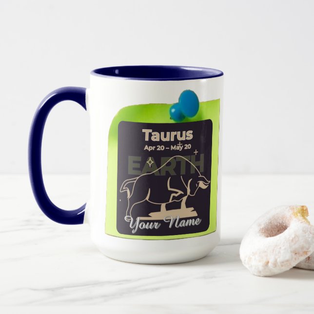 Caneca Combo Mug M02 #PinnedMyZodiac! Taurus (Com Donut)