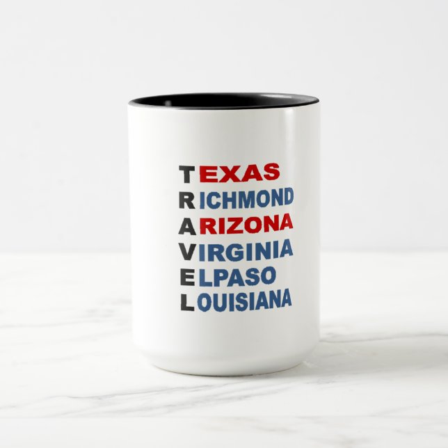 Caneca Combo  Mug noire  TRAVEL  USA  (Centro)