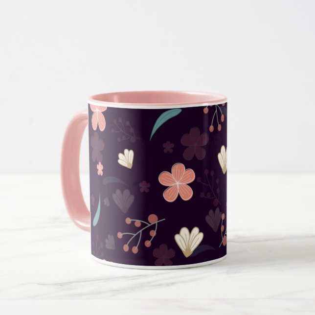 Caneca combo padrão floral (Frente Esquerda)