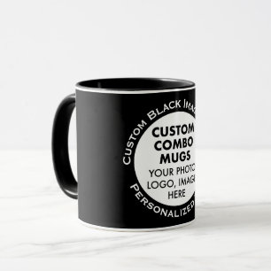 Caneca Combo personalizado de foto + texto em moldura red