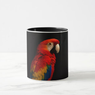 Caneca Combo Preta 4 Luxe com Papagaio Escarlate