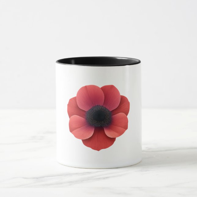 Caneca Combo Preta - Flor de Anêmona (Centro)