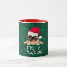 Caneca Combo Pug Natal