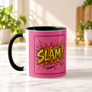 Caneca Combo Rosa Choque e Preto SLAM Pop Art