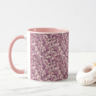 Caneca Combo Rosa com Estampa Floral Roxa