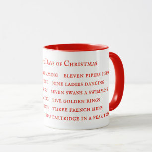 Caneca Combo Vermelha 12 DIAS LETRAS
