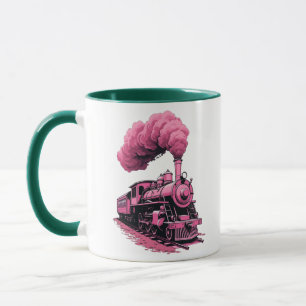 Caneca Comboio A Vapor Rosa: Uma Viagem Impressionante