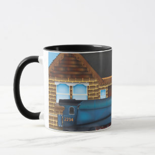 Caneca Comboio Vintage a Vapor em Estação