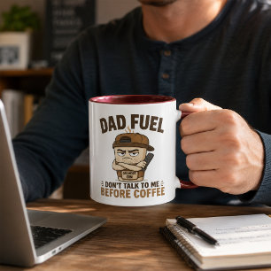 Caneca Combustível de Papai Não Fale Antes do Café Engraç