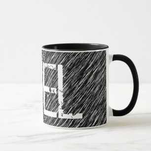 Caneca Combustível Grunge Preto e Branco