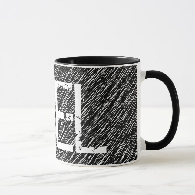Caneca Combustível Grunge Preto e Branco (Direita)