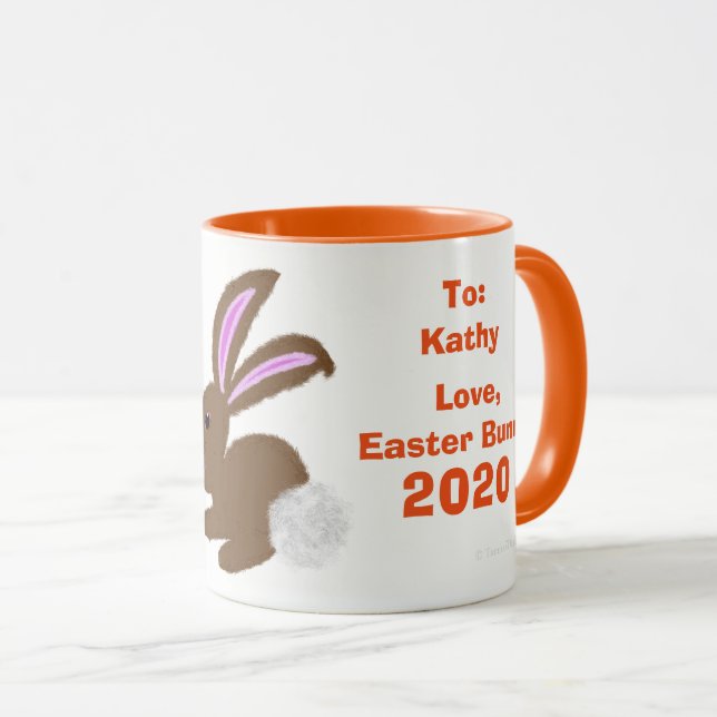 Caneca Comemorativa de Ovos do Coelho da Páscoa Pe (Frente Esquerda)