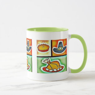 Caneca Comensal da acção de graças do pop art