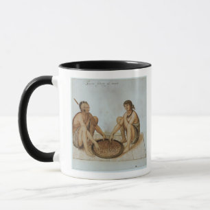 Caneca Comer indiano do homem e da mulher