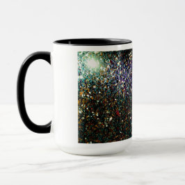 Caneca Cometa brilhante e estrelas