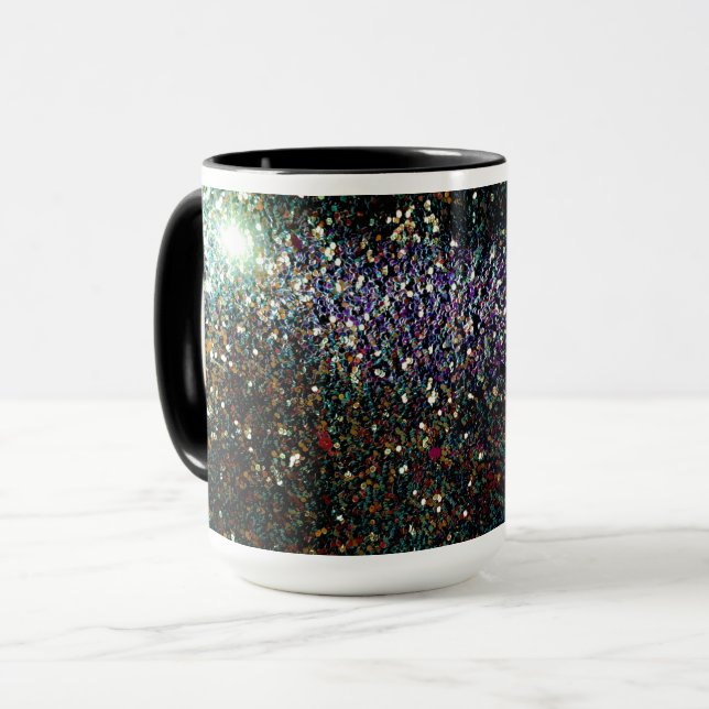 Caneca Cometa brilhante e estrelas (Frente Esquerda)