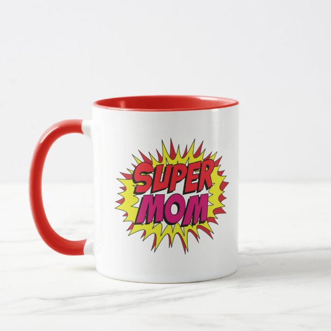 Caneca Comic Pop Art Super Mãe Mug (Esquerda)