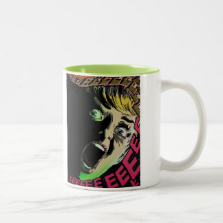 Caneca CÓMICA gritando da ARTE do POP da mulher
