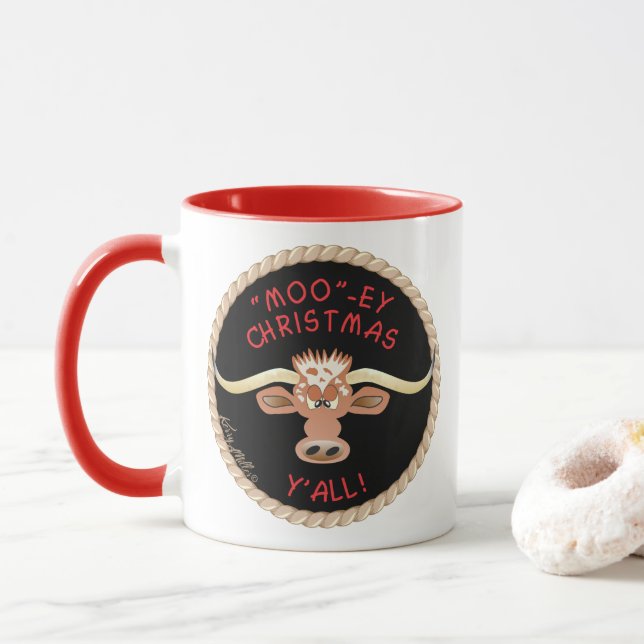 Caneca Comical Longhorn Steer (Com Donut)