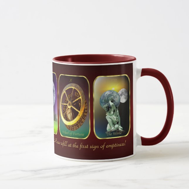 Caneca cómico dos cartões de Tarot (Direita)