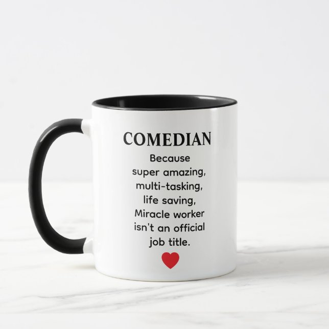 Caneca Cômico Presente – Design de Citação de Comédia Sta (Esquerda)
