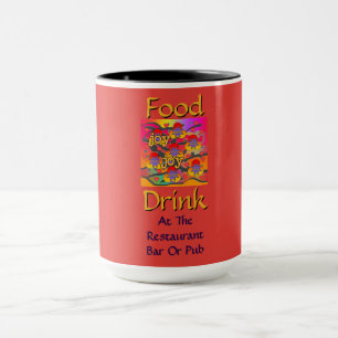 Caneca Comida Bebida Em Restaurante Bar Ou Pub Vermelho