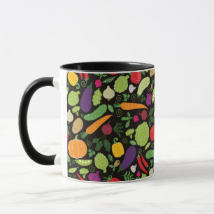 Caneca Comida em um fundo preto