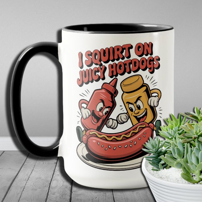 Caneca Comidas Engraçadas I Esguiam-Se Em Hotdog Suculent (Criador carregado)