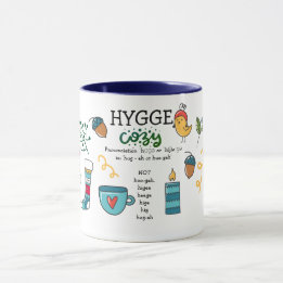 Caneca Como dizer HYGGE Folny Art Doodle Custom Mug