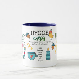 Caneca Como dizer HYGGE Folny Art Doodle Custom Mug