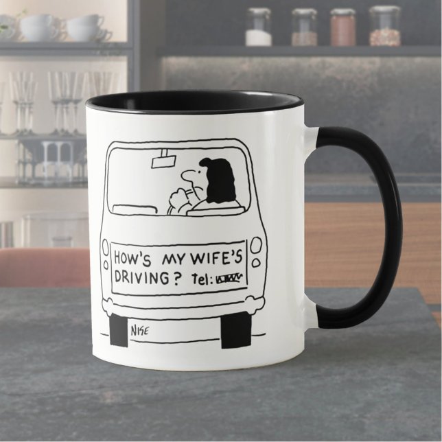 Caneca Como está a minha mulher a conduzir? (Criador carregado)