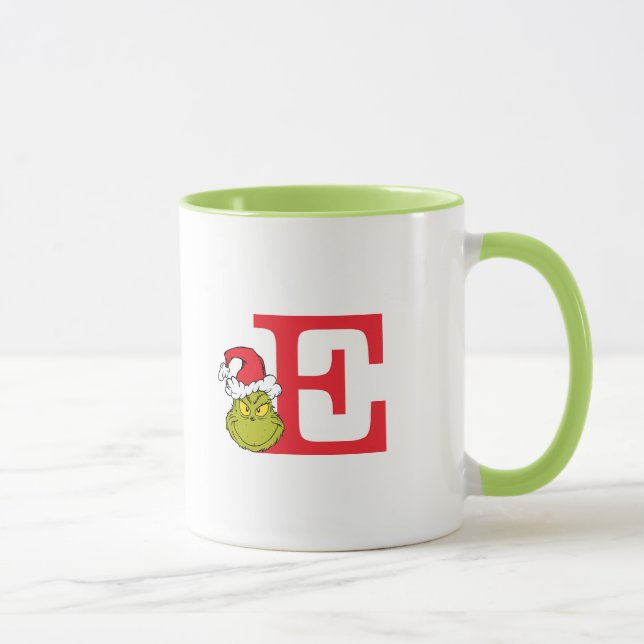 Caneca Como o Grinch Roubou o Natal | Monogram E (Direita)