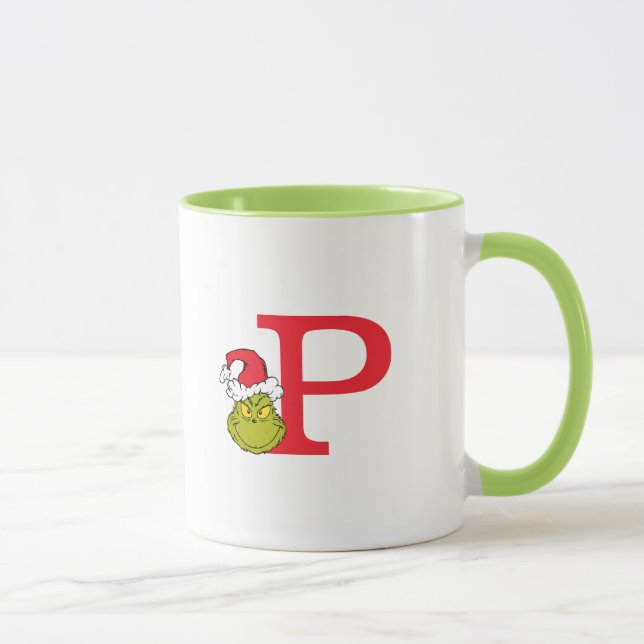 Caneca Como o Grinch Roubou o Natal | Monogram P (Direita)