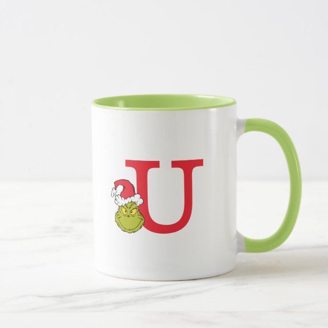 Caneca Como o Grinch Roubou o Natal | Monogram U (Direita)