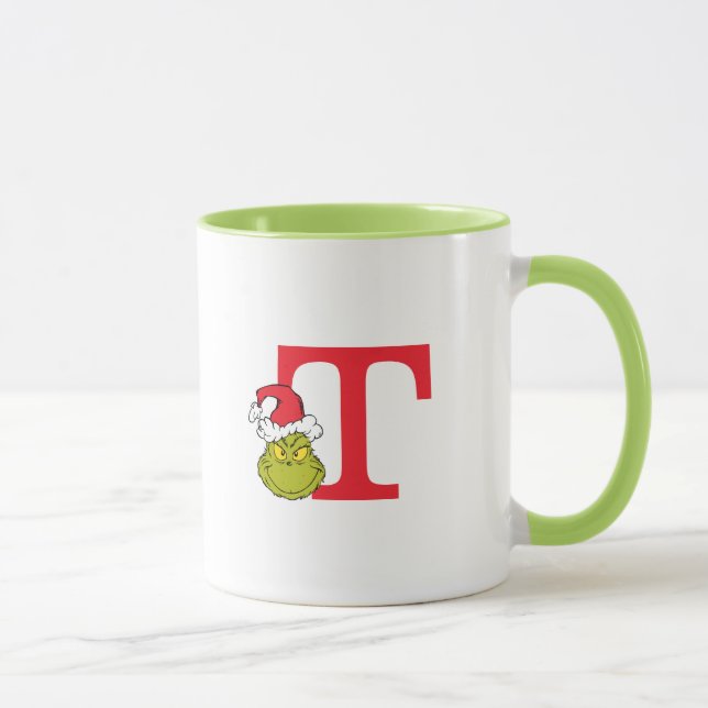 Caneca Como o Grinch Roubou o Natal | Monograma T (Direita)