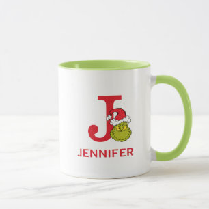 Caneca Como o Grinch Roubou o Natal Nome & Monograma J