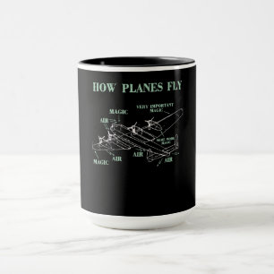 Caneca Como os aviões voam Engraçado Piloto de Engenheiro