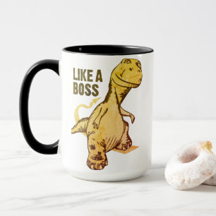 Caneca Como um chefe Dinossauro Meme  Grunge