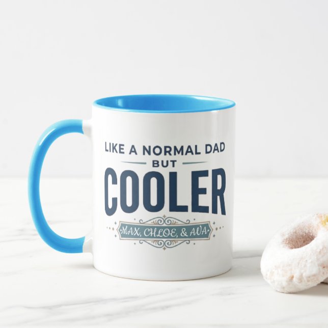Caneca Como um Pai Normal | Nomes Personalizados  (Com Donut)