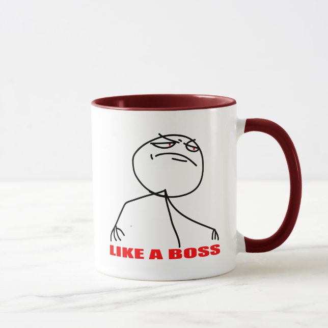 Caneca como uma raiva cómica do meme do Internet do chefe (Direita)