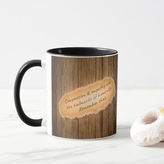 Caneca Compaixão e empatia são as marcas da humanidade (Com Donut)
