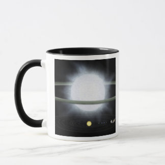 Caneca Comparação do tamanho de uma estrela hipergigante