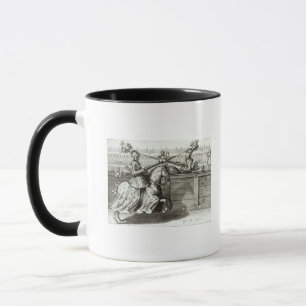 Caneca Competiam Jousting em um quadrado