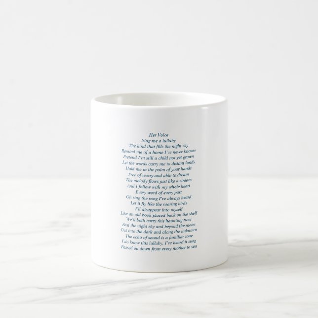 Caneca completa com a poesia original (Centro)