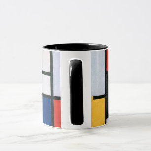 Caneca Composição Abstrata Vintage de Piet Mondrian